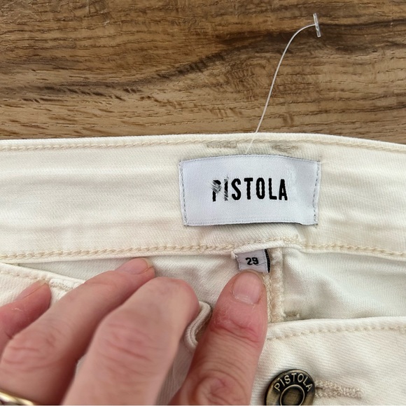 PISTOLA High Rise Cropped Straight Leg Utility Pant in Ecru White Size 29 NWT - Picture 6 of 14